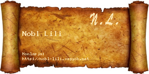 Nobl Lili névjegykártya